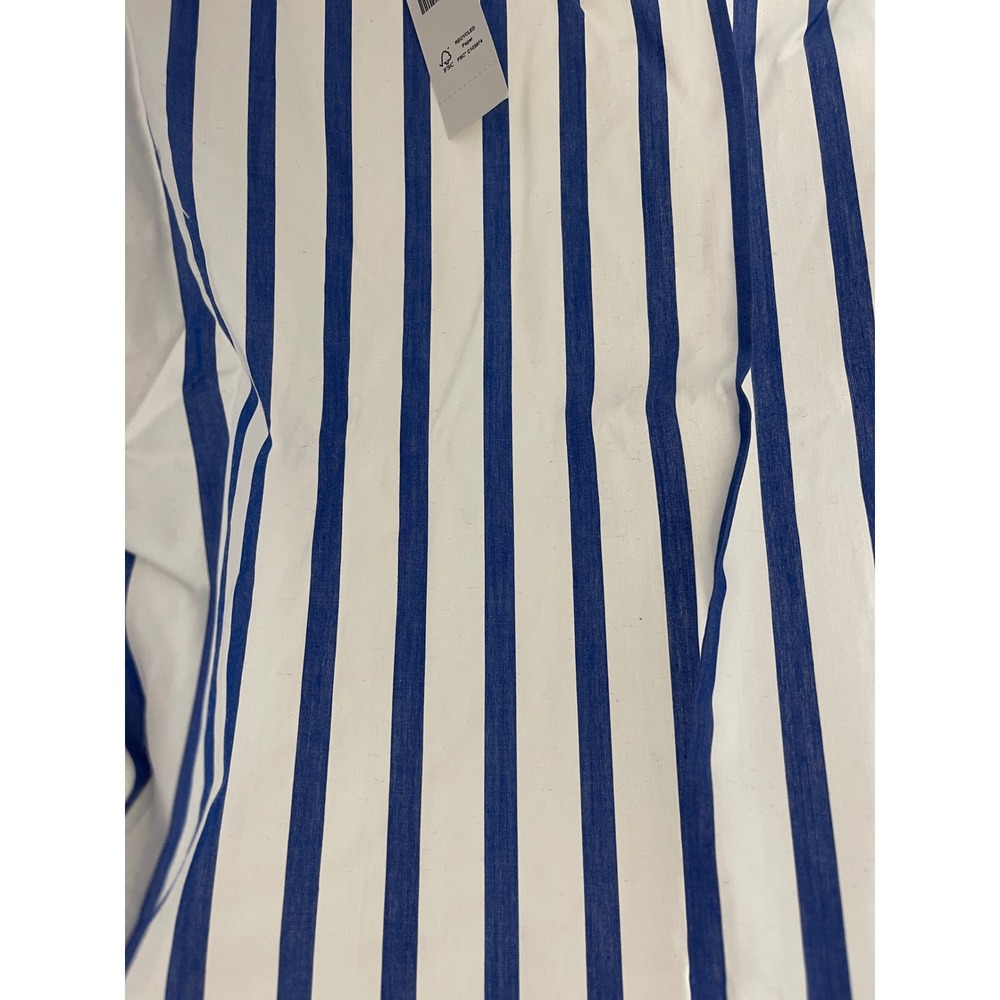 J.Crew Garçon Cotton Poplin Blue White Stripe Button Shirt Women's Size 10 - Picture 5 of 10